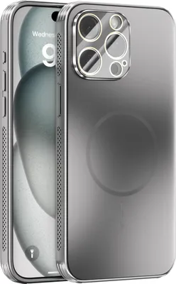 Produktbild von Matte PC TPU Hülle für iPhone 13 Pro Max Magnetische Handyhülle mit Linsenabdeckung und Wärmeableitung Stoßstange Grau