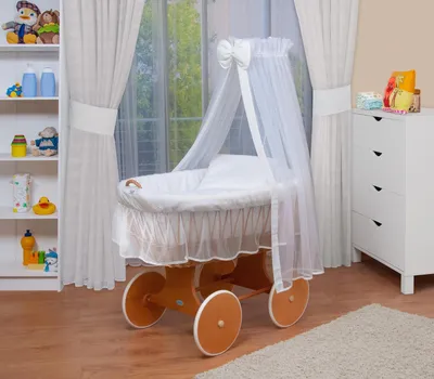 Obrázek produktu pro Waldin sada dětské postýlky s vybavením, XXL, rám/kola lakovaná, bílá/bílá