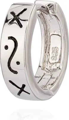 Produktbild von Einzel 16mm Keltische Creole 925 Silber Skandinavische massiv Ohrringe glänzend
