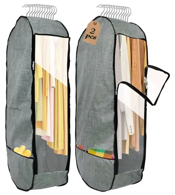 Produktbild von Omgoods – Kleiderbeutel für hängende Kleidung – Set mit 2 Stück, mit doppeltem Reißverschluss