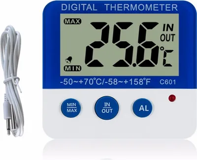 ORIA Digitales Kühlschrankthermometer Mit 2 Sensoren - Farbdisplay