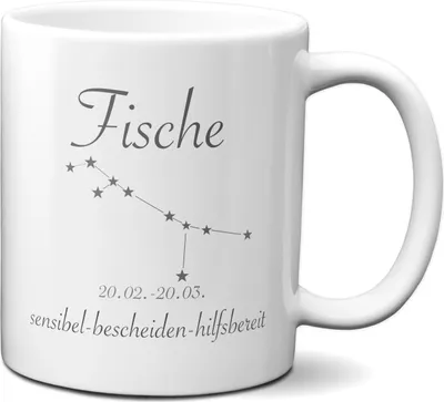 Bandneu ! Sichere dir jetzt für dich selbst oder als Geschenk die einzigartige Sternzeichen Fische Tasse von TassenKing.com
