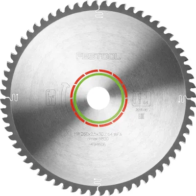 Produktbild von Festool Spezial-Sägeblatt 260x2,5x30 WZ/FA64 | 494606