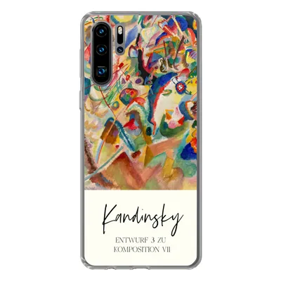 Produktbild von MuchoWow® Handyhülle Schutzhülle Hülle für Huawei P30 Pro Entwurf 3 zu komposition VII - Kandinsky - Alte Meister Silikon Softcase Handy Hülle - Schutzdeckel