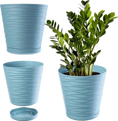 Produktbild von Blumentopf/Übertopf - Kunststoff - 13 cm Durchmesser - Größe Medium - Blau