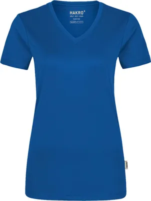 Produktbild von HAKRO Damen V-Shirt Coolmax (Polyesterfasern)® 187, royalblau, L