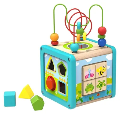 Productafbeelding van Toy 921 TL088 EA Wooden Play Cube - Blue (Bright Blue)