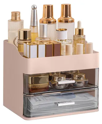 Image de Organisateur de maquillage avec 2 tiroirs et grande capacité