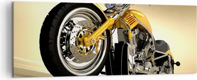 Produktbild von Bild auf Leinwand - Leinwandbild - Motorrad Chrom Rad - 140x50cm - Wand Bild - Wanddeko - Leinwanddruck - Bilder - Kunstdruck - Wanddekoration - Leinwand bilder - Wandkunst - AB140x50-0168