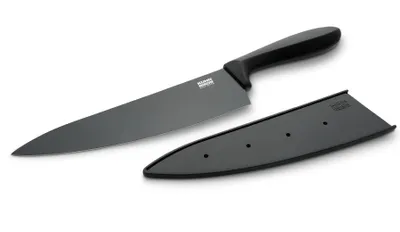 Produktbild von Kuhn Rikon Kochmesser mit 200mm Klinge aus rostfreiem japanischem Edelstahl, schwarz