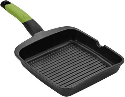 Obrázek produktu pro BRA Prior A121457, Čtverec, Grilovací pánev, Černá, Zelená, Teflon Classic, Litý hliník, 5,5 mm