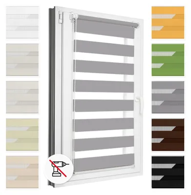 Obrázok produktu pre Estika Dvojitá roleta Klemmfix - 30 x 150 cm - Šedá - Duo roleta bez vŕtania