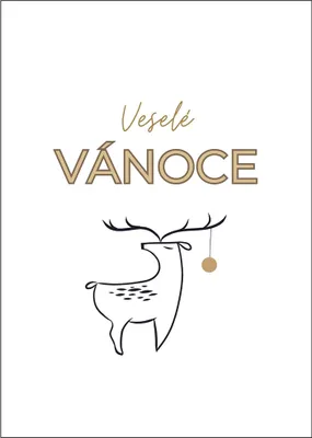 Obrázek produktu pro Přání v obálce Veselé Vánoce s jelínkem
