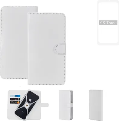 Produktbild von K-S-Trade Handy Hülle Schutz Hülle kompatibel mit OnePlus OnePlus 8 Cover Case Bookstyle Bumper weiß 1x