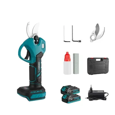 Immagine prodotto di Forbici elettriche per potatura, motore brushless, ricaricabili, 2 batterie spina UE
