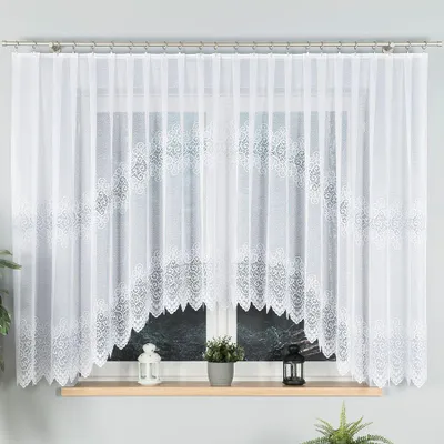 Image de Rideau décoratif court à motifs tongs VIOLETTA 160 blanc 400x160 cm MyBestHome