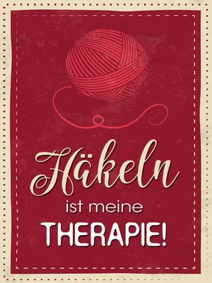 Produktbild von vianmo Holzschild 40x30 cm Häkeln ist meine Therapie
