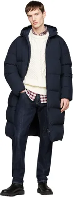 Immagine prodotto di Giacca imbottita da uomo Tommy Hilfiger, modello parka con cappuccio, colore blu (Desert Sky), taglia S