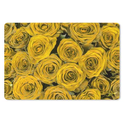 Produktbild von MuchoWow® Schreibtischunterlage Rosen - Gelb - Blumenstrauß 60x40 cm - XXL Mauspad - Großes Mauspad