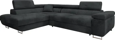Produktbild von MIRJAN24 Ecksofa Torezio Premium, Stilvoll Eckcouch mit Bettkasten und Schlaffunktion, Einstellbare Kopfstützen, 274x203x70-90 cm (Farbe: Sorriso 01, Seite: Links)