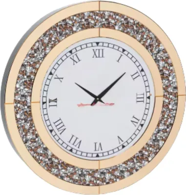 Image de Horloge miroir élégante - Ronde - 60 cm - Or - Sans éclairage - Pour le salon