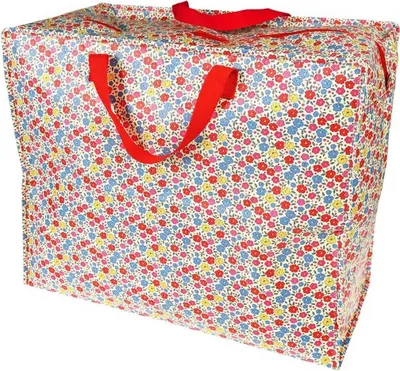 Produktbild von LS-LebenStil XXL Jumbo Bag Tilde bunte Blumen 55cm faltbar Kunstsoff Einkaufstasche Unterbettkommode Aufbewahrungstasche Kleidung Bettdecken Kissen