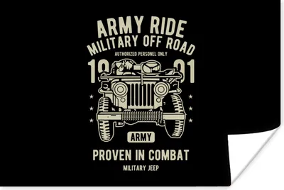 Produktbild von MuchoWow® Poster Mancave - Armee - Auto - Oldtimer 180x120 cm - Fotoplakat
