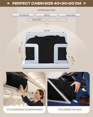 Produktbild von Handgepäck-Rucksack 40 x 20 x 25 cm, 14 Zoll Laptopfach, Diebstahlschutz, schwarz, für Reisen