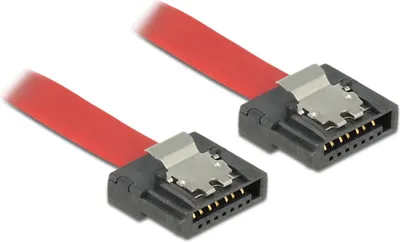 Produktbild von DeLOCK 83833, 0,2 m, SATA III, SATA 7-pin, SATA 7-pin, Männlich/Männlich, Rot