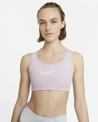 Produktbild von Nike W Nk Swsh Icnclsh Strpy Bra Iced Lilac/Light Violet Xs