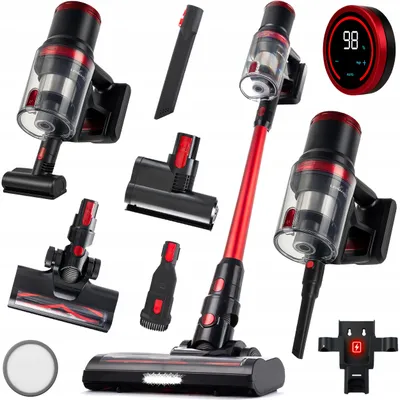 Zdjęcie produktu dla Bezprzewodowy odkurzacz ręczny Lehmann, 450 W, 4 stopnie mocy, 26000 Pa, LED, 4 w 1