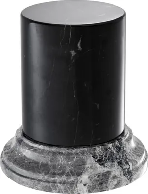 Produktbild von Casa Padrino Luxus Marmorsäule Schwarz / Grau Ø 17,5 x H. 19 cm - Wohnzimmer Deko Accessoires
