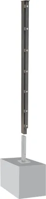 Produktbild von Zaunpfosten Mod. A - Ausführung: anthrazit beschichtet, für Zaunhöhe: 103 cm, Länge: 108,5 cm, Befestigungspunkte: 6