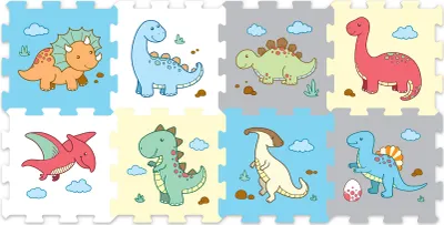 Image de WIKY Puzzle Dinosaures en mousse 8 pièces