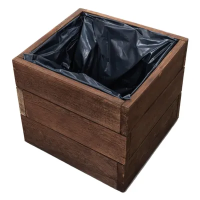 Produktbild von Quadratischer Pflanzkübel 30x30x28 cm – Moderner Blumentopf, wetterfest & stilvoll für Balkon, Terrasse & Garten (D26 Palisander)