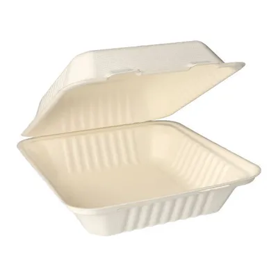 Produktbild von Papstar Menüboxen aus Zuckerrohr "pure" ungeteilt 20 x 22 cm weiß 5 x 25 Stück