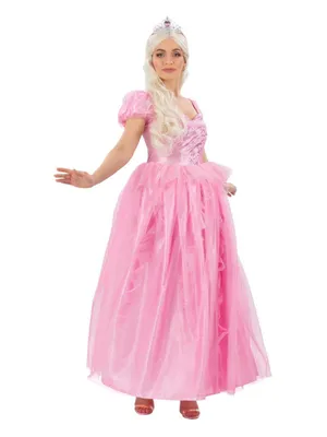 Image de Wicked Glinda, la bonne sorcière Robe de princesse rose Costume pour femme M