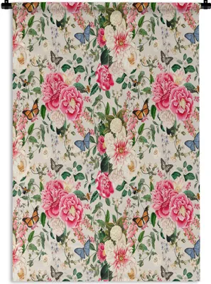 Produktbild von MuchoWow® Wandteppich Wandbehang Blumen - Frühling - Insekten 120x180 cm Tapisserie Dekoration Wandtuch - Schlafzimmer - Dekorationen für das Haus