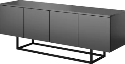Image de Armoire RTV debout sur pieds métalliques, 150x55x37, armoire RTV, moderne, loft, industrielle, finition mate, anthracite