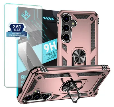 Produktbild von Armor Outdoor Handyhülle für Samsung Galaxy S24+ Handy Panzer Case Schutzhülle mit 9H Displayglas Displayschutz Farbe: Rosegold