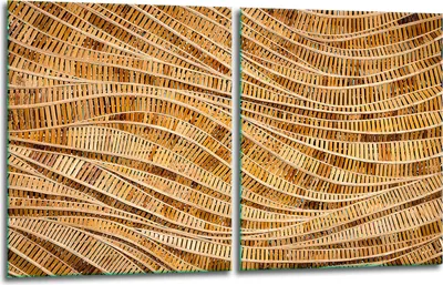 Produktbild von Herdabdeckplatten 2x40x52 Glaskeramikkochfeld 2-Teilig Glas Spritzschutz Holz