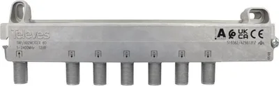 Obrázok produktu pre Televes AZS612FZ 6-cestný rozdeľovač 5-2400 MHz AD: 12dB (519362)