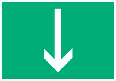 Produktbild von Richtungspfeil runter Schild waagerecht weiss grün Pfeil A4 (210x297mm)
