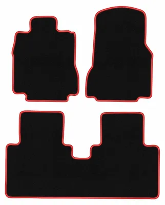 Productafbeelding van Velours automatten voor Mercedes Vaneo W414 2001-2005 (MPV) – 3-delig, zwart/rood, op maat – Wielganizator CARLUX