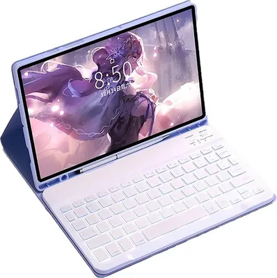 Immagine prodotto di INF Custodia Tastiera Bluetooth Viola con Retroilluminazione per Galaxy Tab S7 FE 12.4