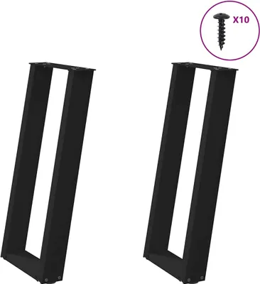 Obrázok produktu pre Nohy ku konzolovému stolu v tvare U, 2 ks, čierne, 28 x (72-73) cm, oceľové