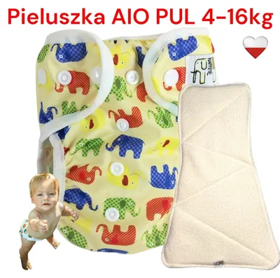 Produktbild von NappiMe Bunte Elefanten AIO PUL Waschbare Windeln