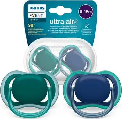 Image de Philips Avent Sucette Ultra Air SCF085 6-18 mois silicone sans BPA 2pcs