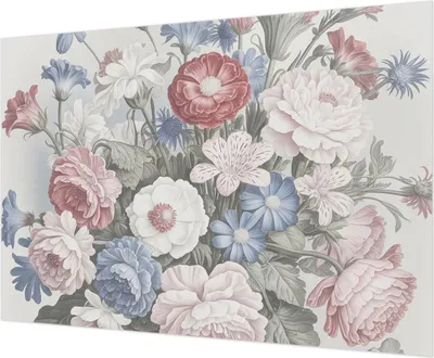 Produktbild von Wandtapete - Dekorative Tapete für Wohnzimmer - Tapetenfolie für Wanddekoration - 312x219 cm - Bunter Blumenstrauß
