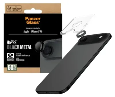 Produktbild von PanzerGlass ® Hoops® Kameraschutz Schwarz iPhone Air, Apple, Apple - iPhone Air, Trockene Anwendung, Kratzresistent, Schockresistent, Schwarz, 1 Stück(e)